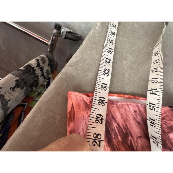 Askari Blouse Womens Large Pink Brown Abstract Flare Sleeve V Neck Art Top USA - Picture 8 of 10